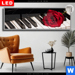 Leuchtbild Dia Klavier Rose Panorama Produktvorschau mit dem Bild Klavier & Rose im Format Panorama.