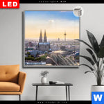Leuchtbild Dia Koelner Skyline Quadrat Produktvorschau mit dem Bild Kölner Skyline im Format Quadrat.