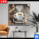 Leuchtbild Dia Koestlicher Kaffee Quadrat Produktvorschau mit dem Bild Köstlicher Kaffee im Format Quadrat.