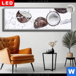 Leuchtbild Dia Kokosnuesse Mit Wasserspritzer Panorama Produktvorschau mit dem Bild Kokosnüsse mit Wasserspritzer im Format Panorama.