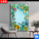 Leuchtbild Dia Kraeuter Auf Blauem Holztisch Hochformat Produktvorschau mit dem Bild Kräuter auf blauem Holztisch im Format Hochformat.