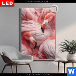 Leuchtbild Dia Kuschelnde Flamingos Hochformat Produktvorschau mit dem Bild Kuschelnde Flamingos im Format Hochformat.