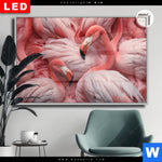Leuchtbild Dia Kuschelnde Flamingos Querformat Produktvorschau mit dem Bild Kuschelnde Flamingos im Format Querformat.
