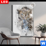 Leuchtbild Dia Leopard Aquarell Hochformat Produktvorschau mit dem Bild Leopard Aquarell im Format Hochformat.