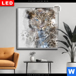Leuchtbild Dia Leopard Aquarell Quadrat Produktvorschau mit dem Bild Leopard Aquarell im Format Quadrat.