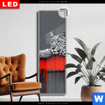 Leuchtbild Dia Leopard Eleganz Trifft Abstraktion Schmal Produktvorschau mit dem Bild Leopard - Eleganz trifft Abstraktion im Format Schmal.