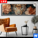 Leuchtbild Dia Leopard Im Bluetenmeer Panorama Produktvorschau mit dem Bild Leopard im Blütenmeer im Format Panorama.