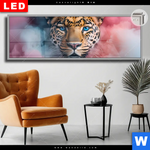 Leuchtbild Dia Leopard Im Farbnebel Panorama Produktvorschau mit dem Bild Leopard im Farbnebel im Format Panorama.