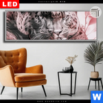 Leuchtbild Dia Leoparden Harmonie In Pastell Panorama Produktvorschau mit dem Bild Leoparden - Harmonie in Pastell im Format Panorama.