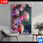 Leuchtbild Dia Leuchtende Quallen Unter Wasser Hochformat Produktvorschau mit dem Bild Leuchtende Quallen unter Wasser im Format Hochformat.