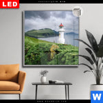 Leuchtbild Dia Leuchtturm Auf Insel Quadrat Produktvorschau mit dem Bild Leuchtturm auf Insel im Format Quadrat.