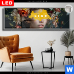 Leuchtbild Dia Like Florales Portraet Panorama Produktvorschau mit dem Bild LIKE - Florales Porträt im Format Panorama.