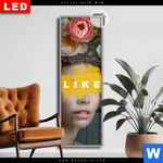 Leuchtbild Dia Like Florales Portraet Schmal Produktvorschau mit dem Bild LIKE - Florales Porträt im Format Schmal.