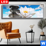 Leuchtbild Dia Lilie Zensteine Panorama Produktvorschau mit dem Bild Lilie & Zensteine im Format Panorama.