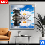 Leuchtbild Dia Lilie Zensteine Quadrat Produktvorschau mit dem Bild Lilie & Zensteine im Format Quadrat.