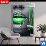 Leuchtbild Dia Lippen Silber Gruen Hochformat Produktvorschau mit dem Bild Lippen Silber & Grün im Format Hochformat.
