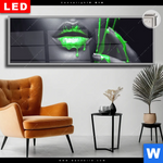 Leuchtbild Dia Lippen Silber Gruen Panorama Produktvorschau mit dem Bild Lippen Silber & Grün im Format Panorama.