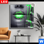 Leuchtbild Dia Lippen Silber Gruen Quadrat Produktvorschau mit dem Bild Lippen Silber & Grün im Format Quadrat.