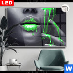 Leuchtbild Dia Lippen Silber Gruen Querformat Produktvorschau mit dem Bild Lippen Silber & Grün im Format Querformat.