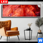Leuchtbild Dia Liquid Marmor Rot Panorama Produktvorschau mit dem Bild Liquid Marmor rot im Format Panorama.