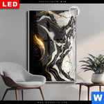 Leuchtbild Dia Liquid Marmor Schwarz Gold Hochformat Produktvorschau mit dem Bild Liquid Marmor Schwarz Gold im Format Hochformat.