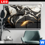 Leuchtbild Dia Liquid Marmor Schwarz Gold Querformat Produktvorschau mit dem Bild Liquid Marmor Schwarz Gold im Format Querformat.