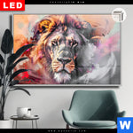 Leuchtbild Dia Loewe Im Farbensturm Querformat Produktvorschau mit dem Bild Löwe im Farbensturm im Format Querformat.