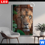 Leuchtbild Dia Loewe Im Gruenen Regenwald Hochformat Produktvorschau mit dem Bild Löwe im grünen Regenwald im Format Hochformat.