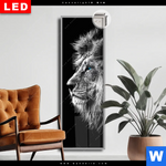 Leuchtbild Dia Loewe Mit Blauen Augen Schmal Produktvorschau mit dem Bild Löwe mit blauen Augen im Format Schmal.
