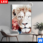 Leuchtbild Dia Loewe Mit Blumen Hochformat Produktvorschau mit dem Bild Löwe mit Blumen im Format Hochformat.