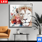Leuchtbild Dia Loewe Mit Blumen Quadrat Produktvorschau mit dem Bild Löwe mit Blumen im Format Quadrat.