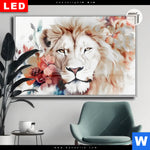 Leuchtbild Dia Loewe Mit Blumen Querformat Produktvorschau mit dem Bild Löwe mit Blumen im Format Querformat.