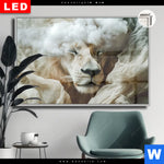 Leuchtbild Dia Loewe Sanft Umhuellt Querformat Produktvorschau mit dem Bild Löwe sanft umhüllt im Format Querformat.