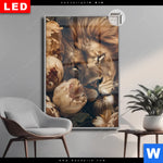 Leuchtbild Dia Loewe Schlaeft In Blueten Hochformat Produktvorschau mit dem Bild Löwe schläft in Blüten im Format Hochformat.