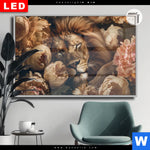 Leuchtbild Dia Loewe Schlaeft In Blueten Querformat Produktvorschau mit dem Bild Löwe schläft in Blüten im Format Querformat.