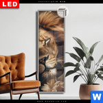 Leuchtbild Dia Loewe Schlaeft In Blueten Schmal Produktvorschau mit dem Bild Löwe schläft in Blüten im Format Schmal.