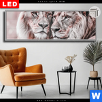 Leuchtbild Dia Loewen Harmonie In Pastell Panorama Produktvorschau mit dem Bild Löwen - Harmonie in Pastell im Format Panorama.