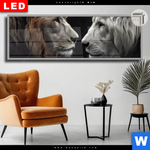 Leuchtbild Dia Loewen Zweisamkeit Panorama Produktvorschau mit dem Bild Löwen - Zweisamkeit im Format Panorama.