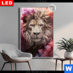 Leuchtbild Dia Loewengesicht In Buntem Rauch Hochformat Produktvorschau mit dem Bild Löwengesicht in buntem Rauch im Format Hochformat.