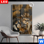 Leuchtbild Dia Loewenportrait Kraft Und Eleganz Hochformat Produktvorschau mit dem Bild Löwenportrait: Kraft und Eleganz im Format Hochformat.