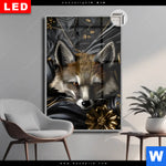 Leuchtbild Dia Luxurioeser Fuchs Mit Blumen Hochformat Produktvorschau mit dem Bild Luxuriöser Fuchs mit Blumen im Format Hochformat.