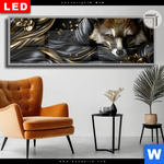 Leuchtbild Dia Luxurioeser Fuchs Mit Blumen Panorama Produktvorschau mit dem Bild Luxuriöser Fuchs mit Blumen im Format Panorama.