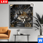 Leuchtbild Dia Luxurioeser Fuchs Mit Blumen Quadrat Produktvorschau mit dem Bild Luxuriöser Fuchs mit Blumen im Format Quadrat.