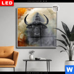 Leuchtbild Dia Maechtiger Bueffel Quadrat Produktvorschau mit dem Bild Mächtiger Büffel im Format Quadrat.