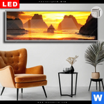 Leuchtbild Dia Magische Steinlandschaft Im Meer Panorama Produktvorschau mit dem Bild Magische Steinlandschaft im Meer im Format Panorama.