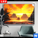 Leuchtbild Dia Magische Steinlandschaft Im Meer Querformat Produktvorschau mit dem Bild Magische Steinlandschaft im Meer im Format Querformat.