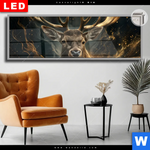 Leuchtbild Dia Magischer Hirsch Im Sternenlicht Panorama Produktvorschau mit dem Bild Magischer Hirsch im Sternenlicht im Format Panorama.