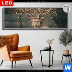 Leuchtbild Dia Magischer Hirsch Im Waldrand Panorama Produktvorschau mit dem Bild Magischer Hirsch im Waldrand im Format Panorama.