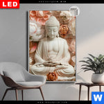 Leuchtbild Dia Meditierender Buddha Mit Blueten Hochformat Produktvorschau mit dem Bild Meditierender Buddha mit Blüten im Format Hochformat.
