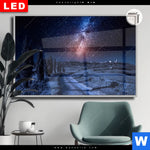 Leuchtbild Dia Milchstrasse Ueber Einem Feldweg Querformat Produktvorschau mit dem Bild Milchstraße über einem Feldweg im Format Querformat.